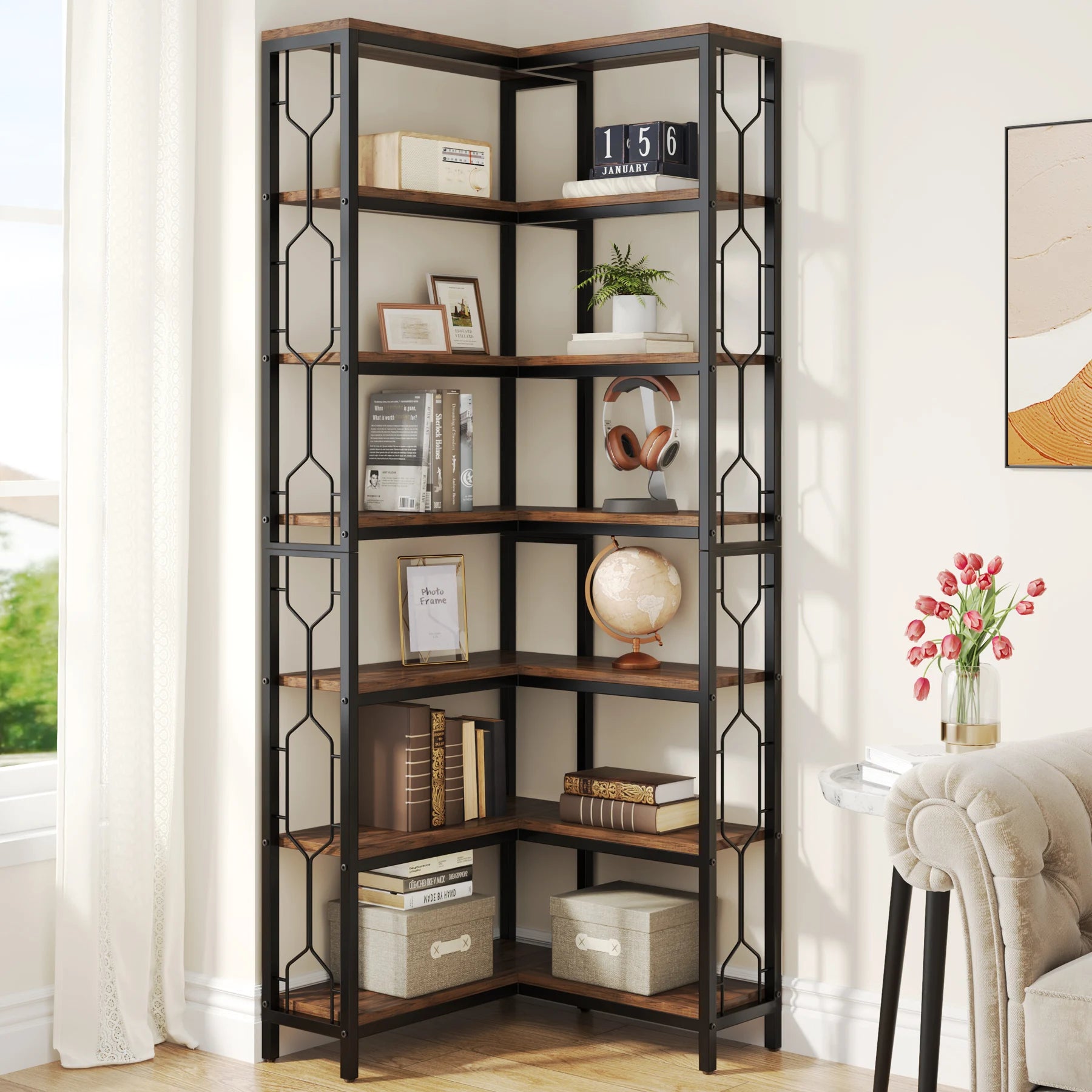 7-Tier Corner Bookshelf,
