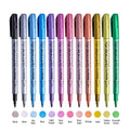 12 Colors Brush Metallic Paint Markers