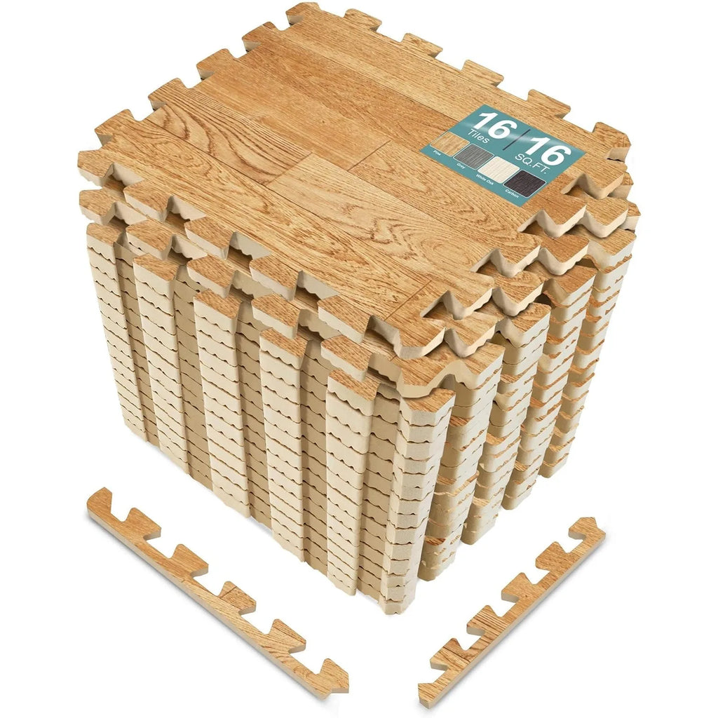 Wood Grain Non-slip Floor Mat,  Interlocking