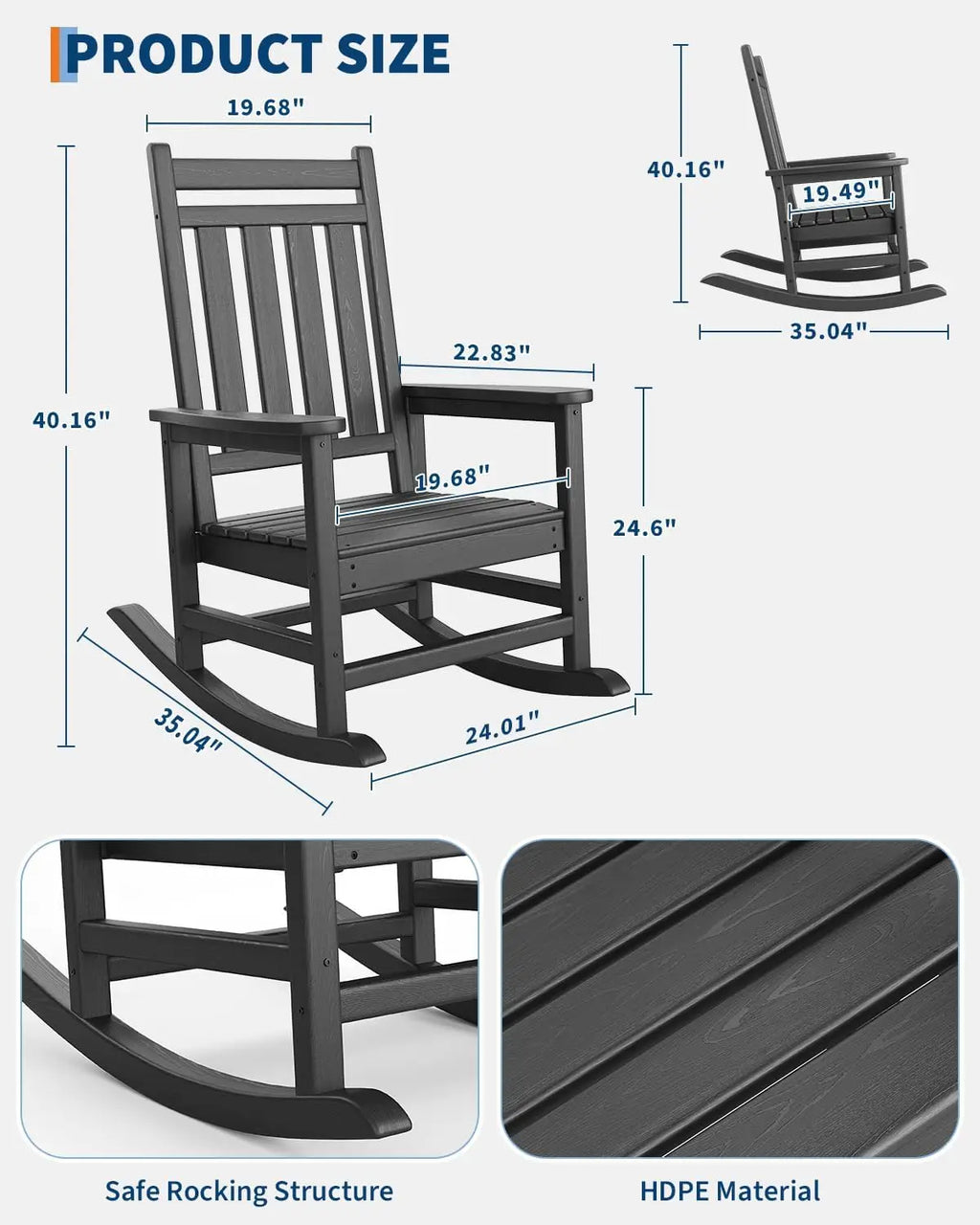 Outdoor Rocking Chair, All-Weather