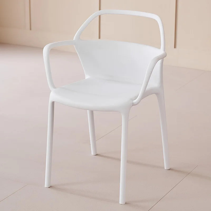 Plastic Dining Chairs, 4- Pack, Lightweight, Stackable