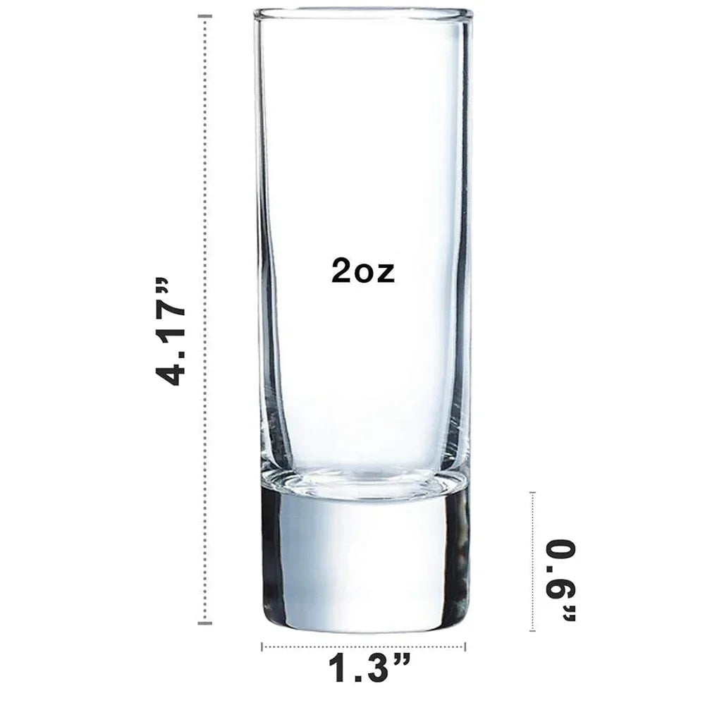 12  Clear Heavy Shot Glasses, 2 oz