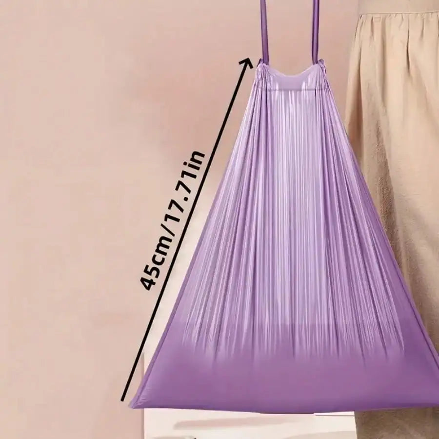 100pcs Portable Purple Drawstring  Trash Bags