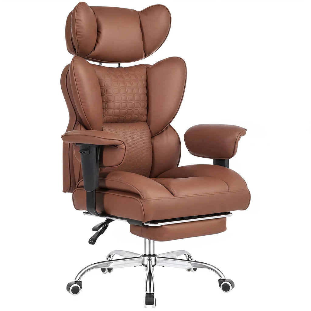 Adjustable Armrests Reclining Computer Office Chair / Footrest