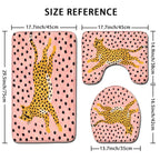 3pcs Leopard Print Bathroom Mat