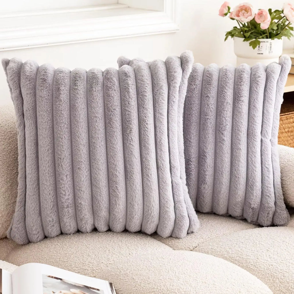 Faux Rabbit Fur Pillow Cover