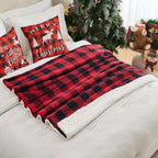 1pc Sherpa Plaid Blanket