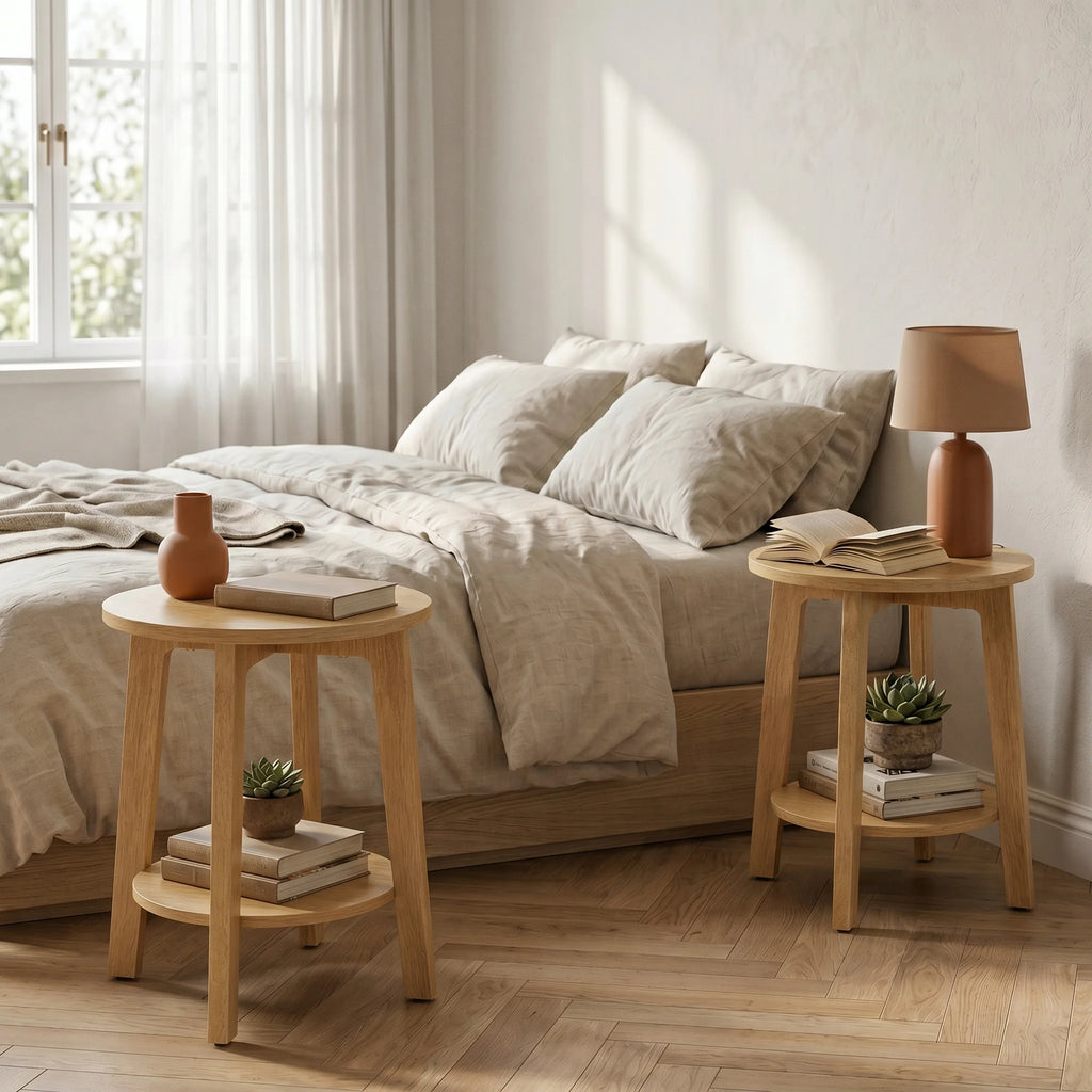 Wood Round Side Coffee Table