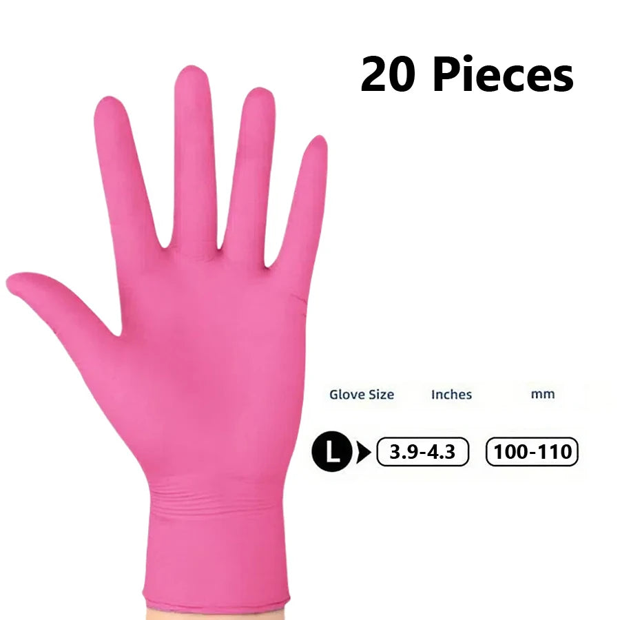 20/50Pcs Disposable Nitrile Gloves, Latex Free