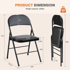2 Leather Padded Folding  Chairs