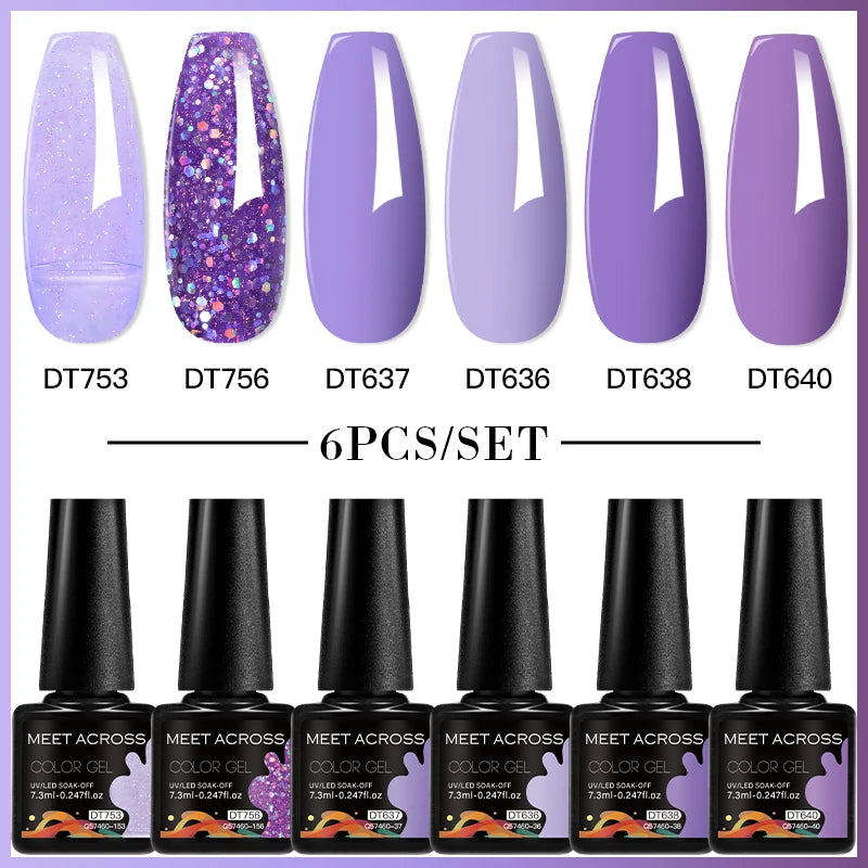 6pc Nail Gel Polish Set