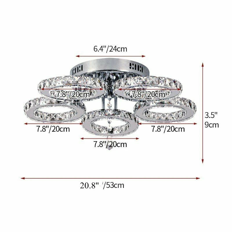 Crystal Led  Remote Control Modern Chandelier