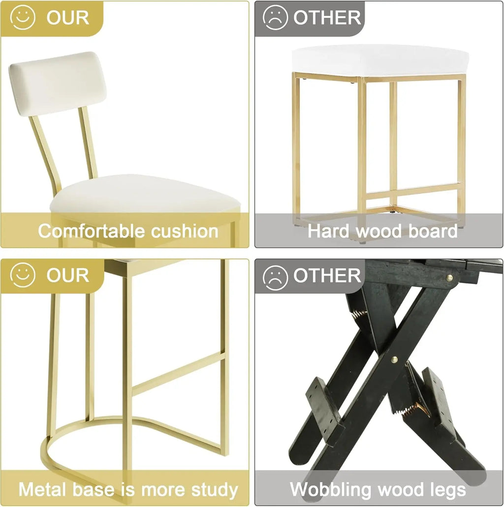 2Pcs Counter Height Bar Stools Set