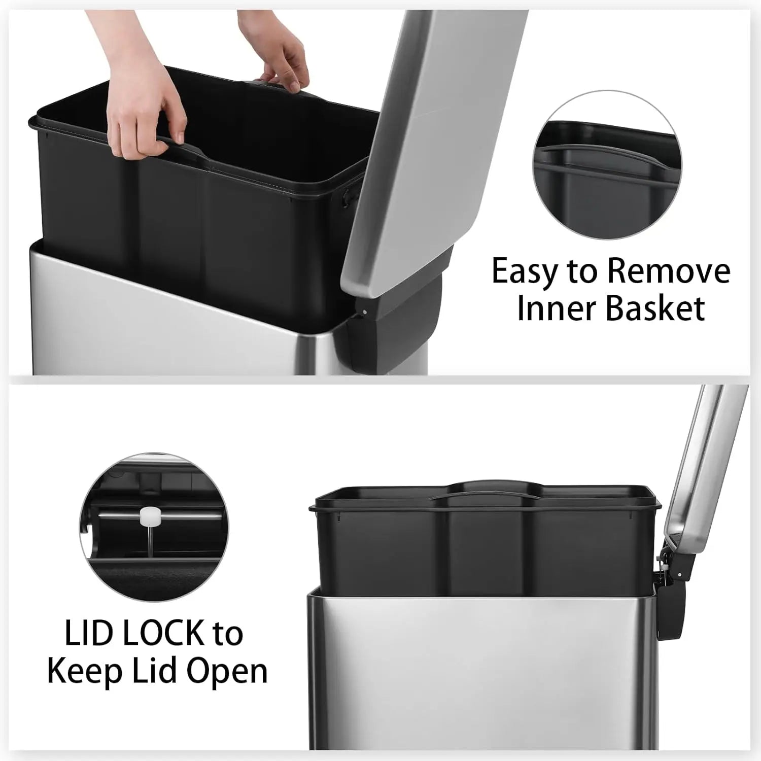 13.2 Gal Slim Trash Can / Lid