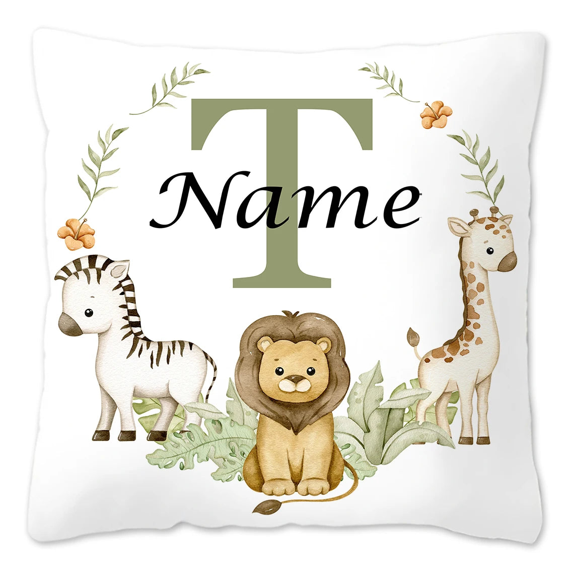 Animal with Name Pillow Case, Personalized
