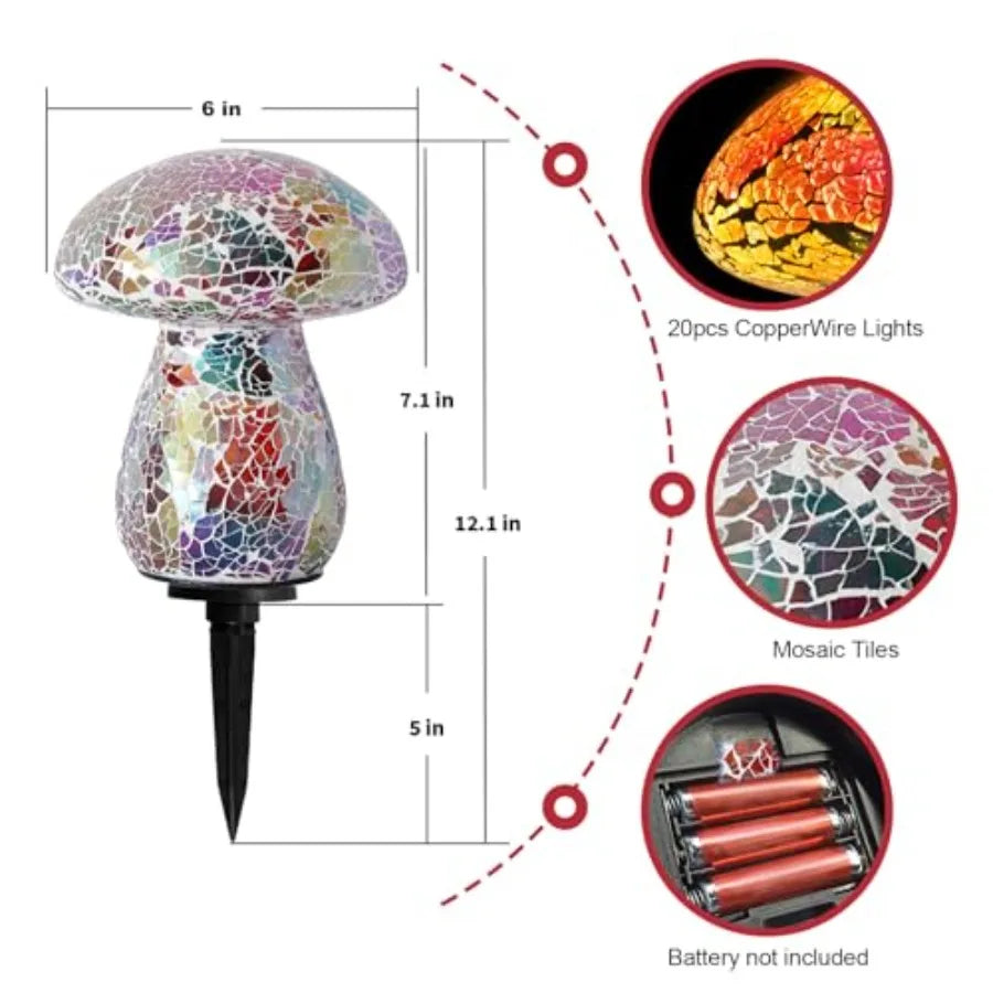 Mosaic Mushroom Garden Lights/ Table Lamp