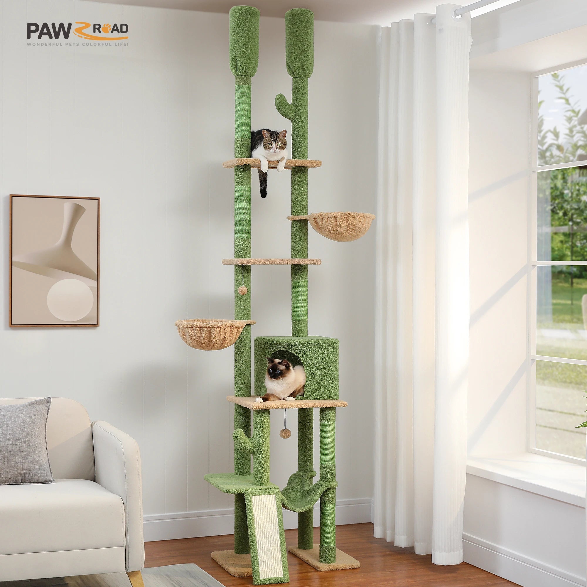 Cactus Cat Tree Floor/ Ceiling Tower