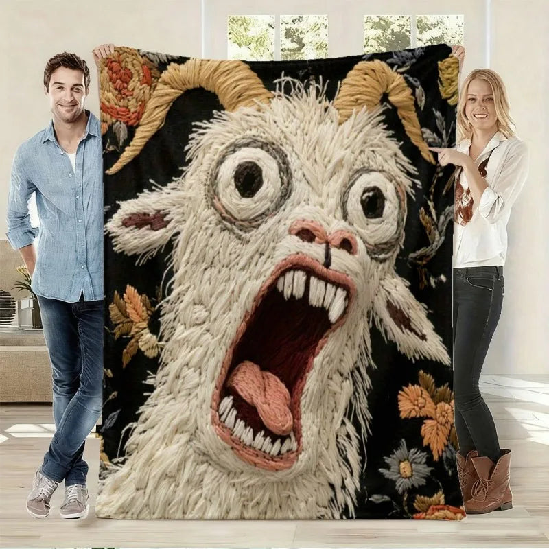 Screaming Goat Flannel Blanket