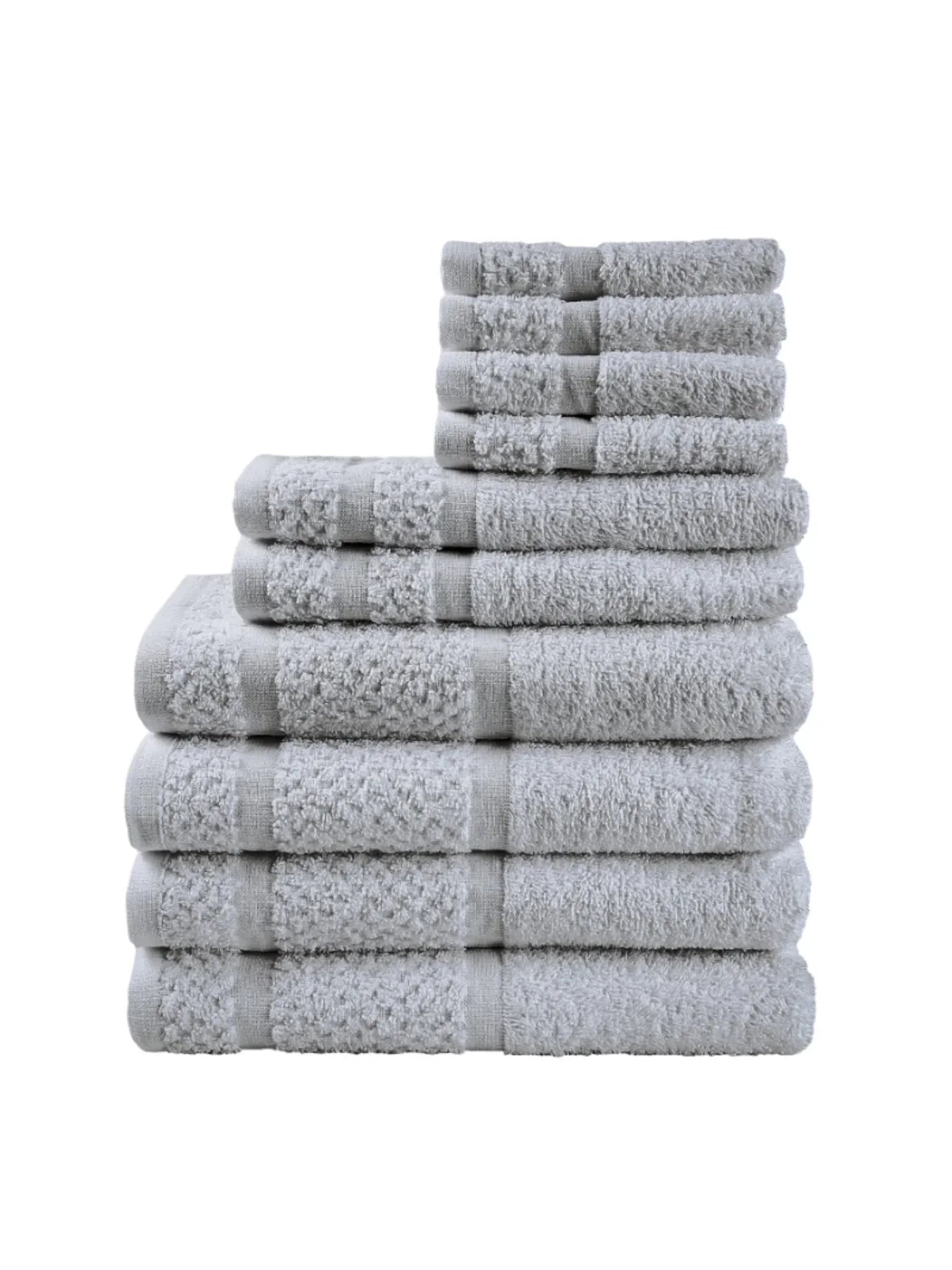 10 Piece Towel Set, Grey