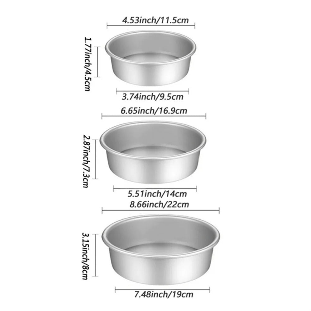 1/3pcs Round Aluminum Cake Pan