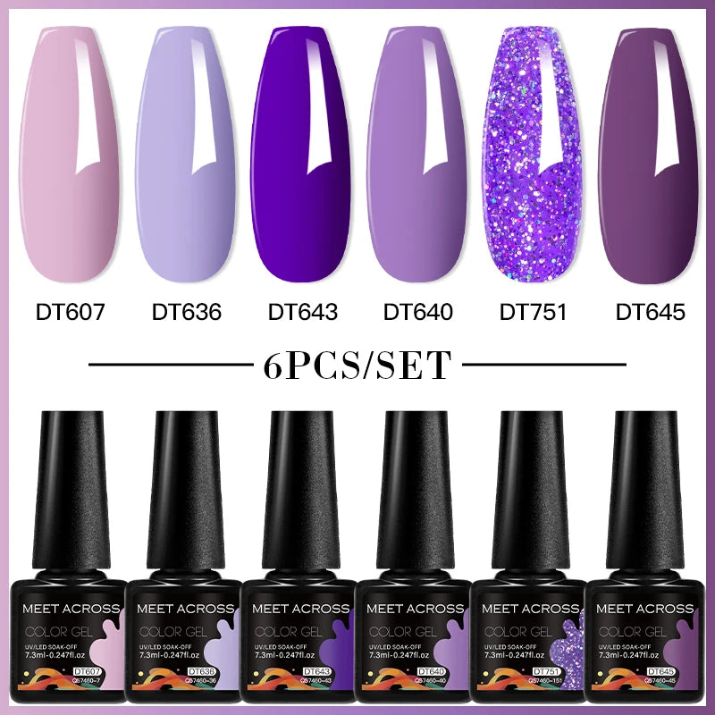 6pc Nail Gel Polish Set