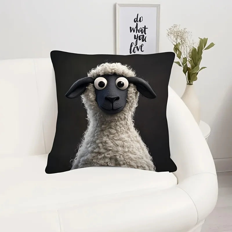 Cute Cartoon Sheep Pillow Cover