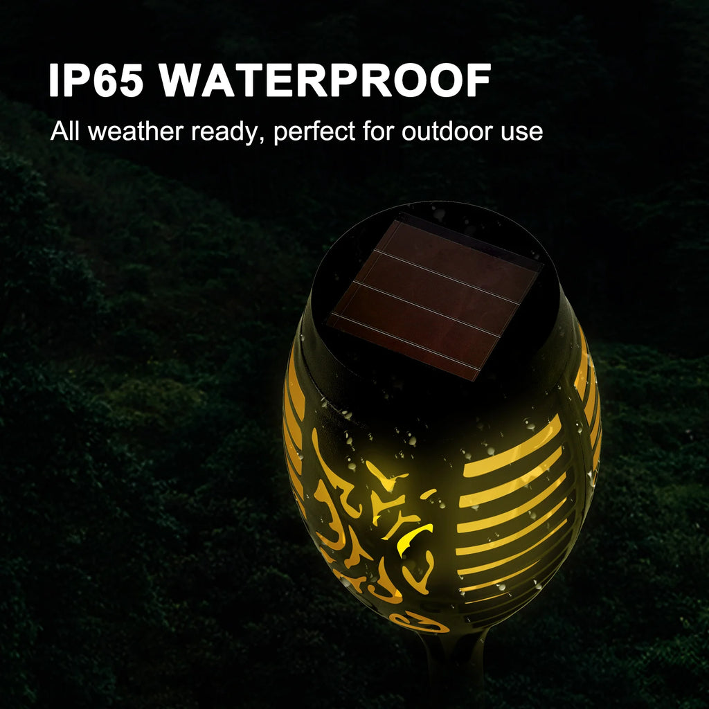 4/6/812Pcs Solar Torch Lights, Flickering Flame Waterproof