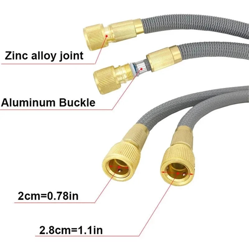 Grey Expandable Hose/ High-Pressure Nozzle