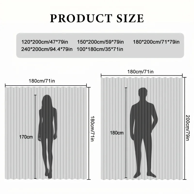 Foldable Magnetic Shower Curtain