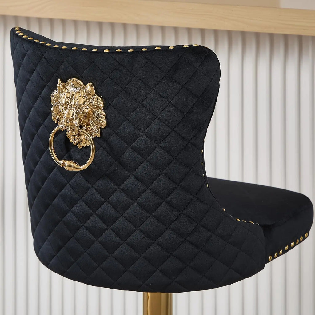 Set of 2 Swivel Chairs with Lion
