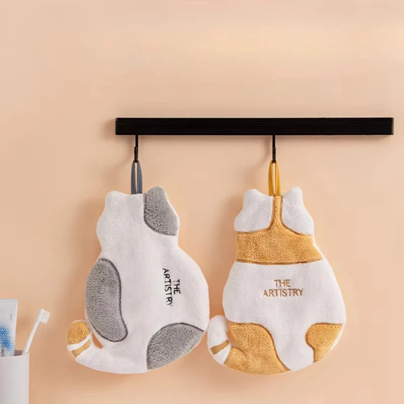 Cat Hanging Towel
