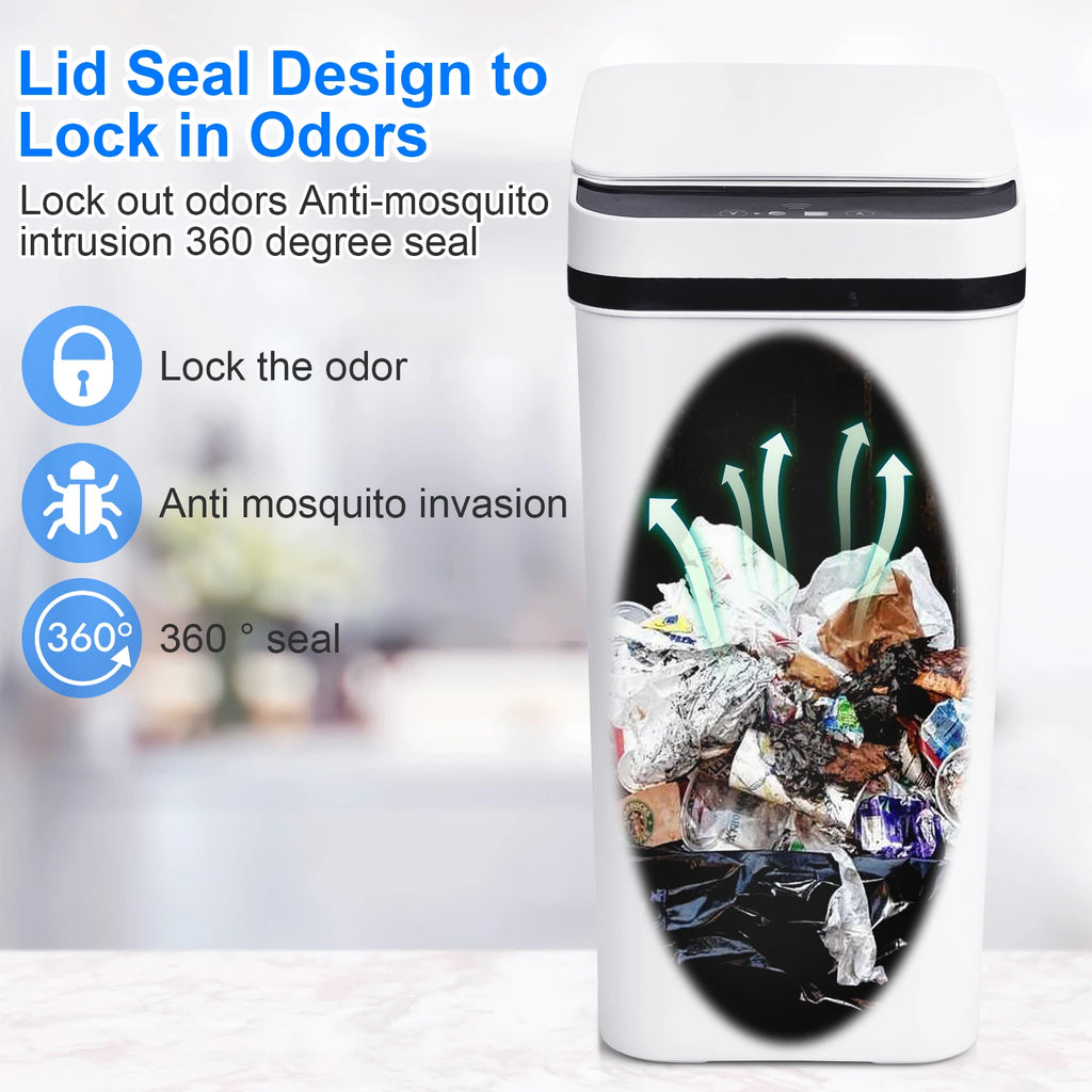 2- 12L Bathroom Automatic Trash Cans/ Touchless