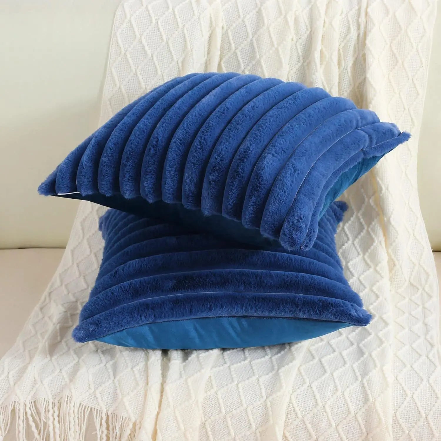 Faux Rabbit Fur Pillow Cover