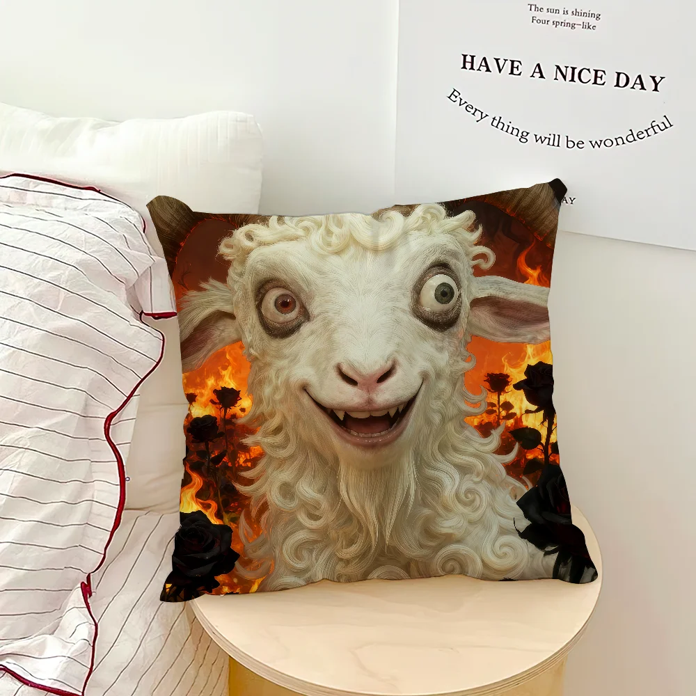 Screaming Goat Pillow Cover