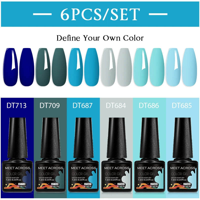6pc Nail Gel Polish Set