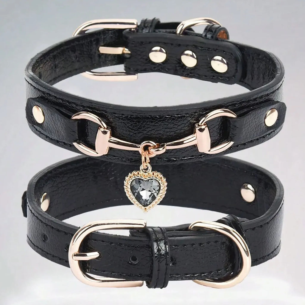 Leather Pet Collar, 8-15''Neck