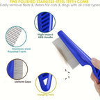 Pet- 4 Flea, Lice Combs, Stainless Steel
