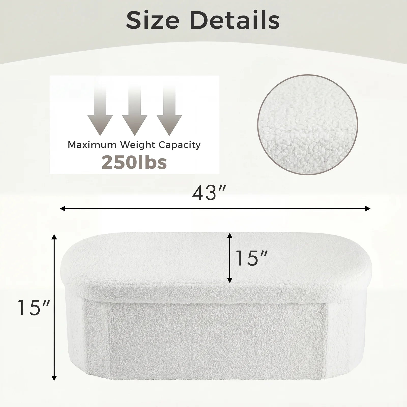 30/43IN Folding Storage Ottoman Bench