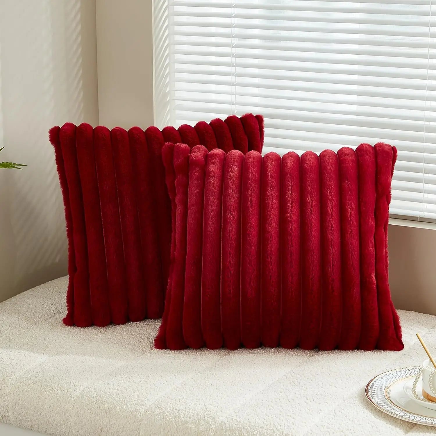 Faux Rabbit Fur Pillow Cover