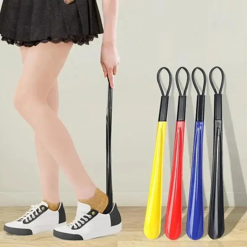 Extra long flexible plastic shoe horns