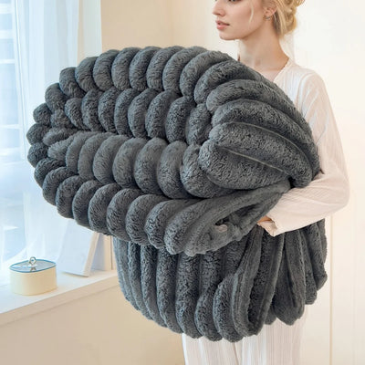 Faux Rabbit Fur Blanket