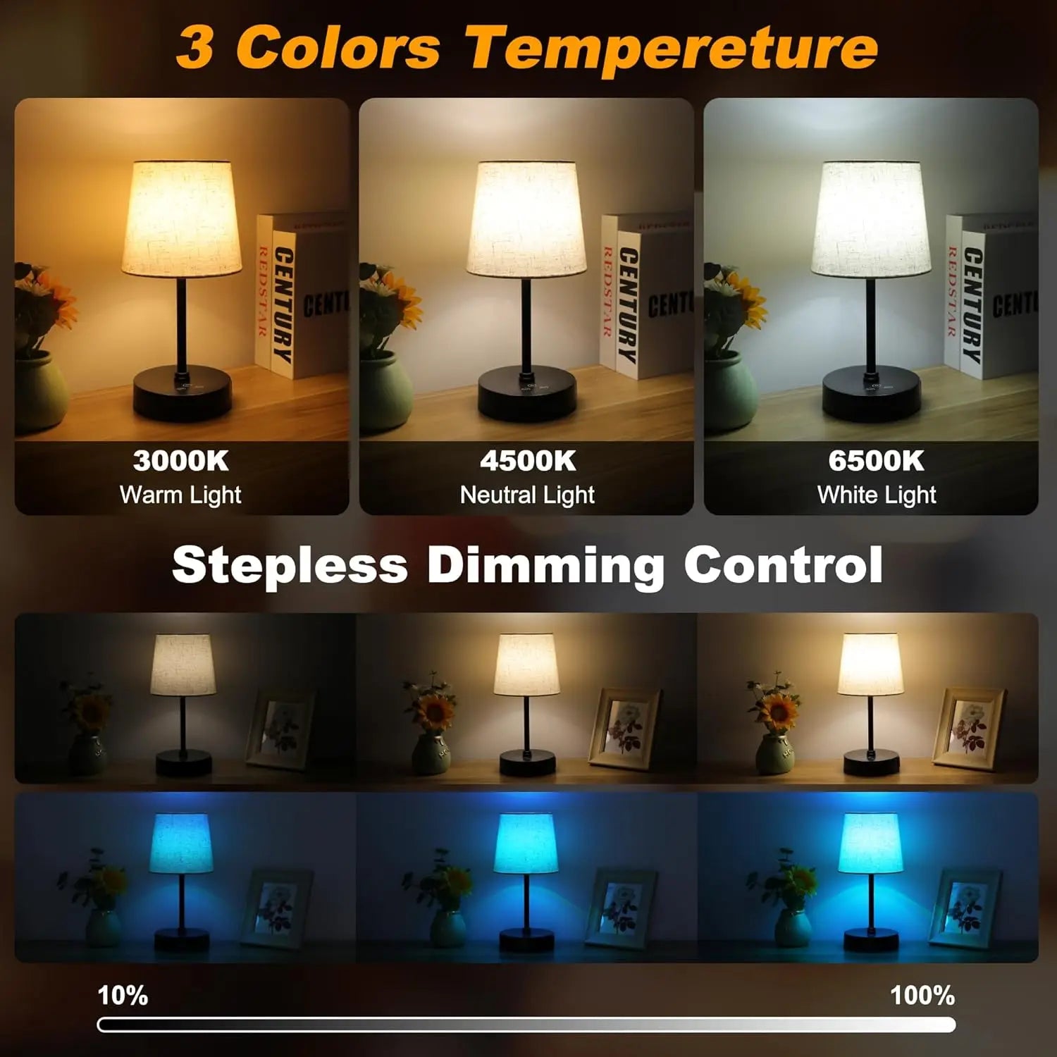 Set 2 Color Changing Lamps ,Touch Control