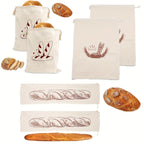 Linen Bread Reusable Drawstring Bag