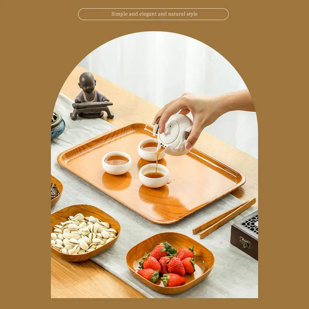 Imitation Wood Grain Square Plate