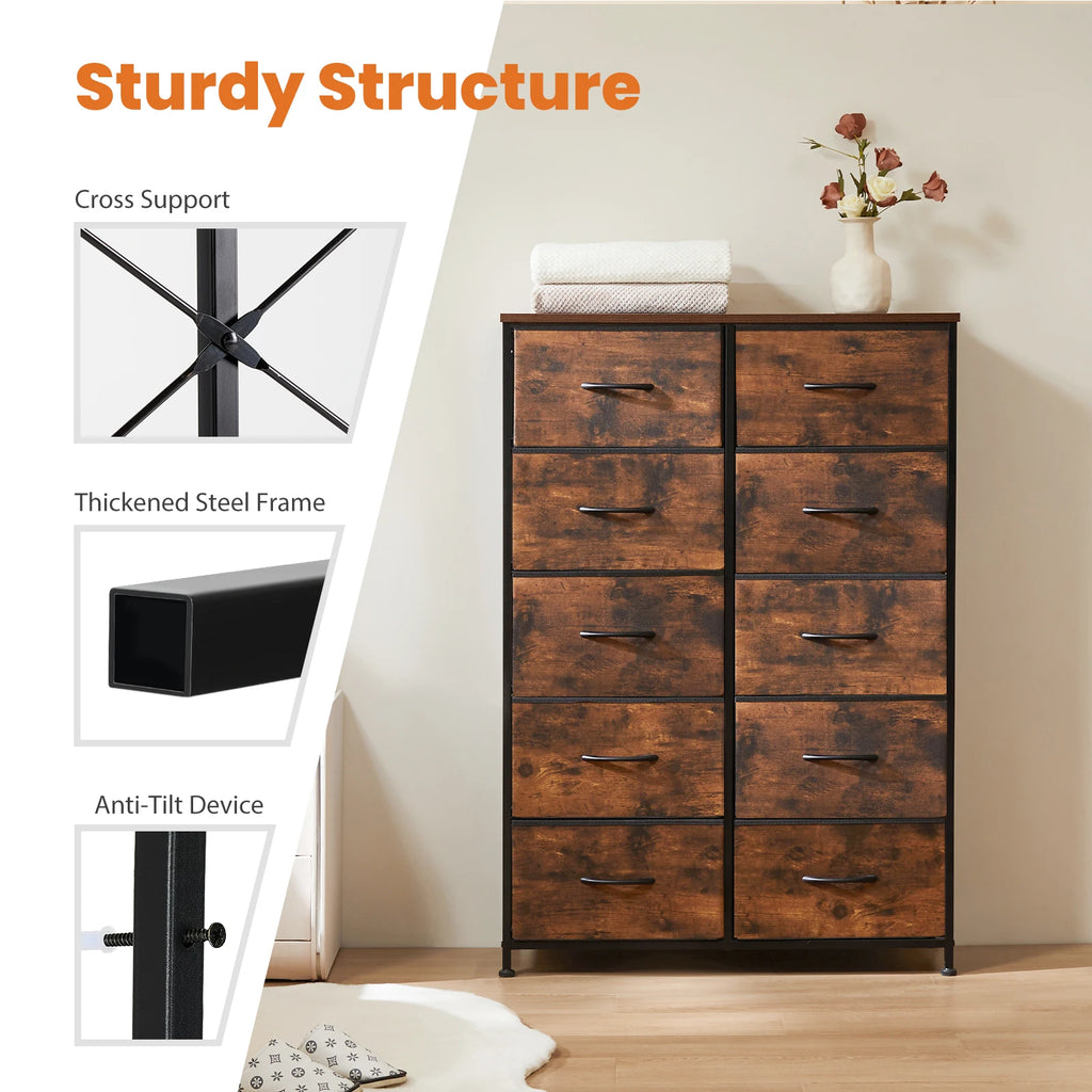 Bedside Table / 10 Fabric Drawers