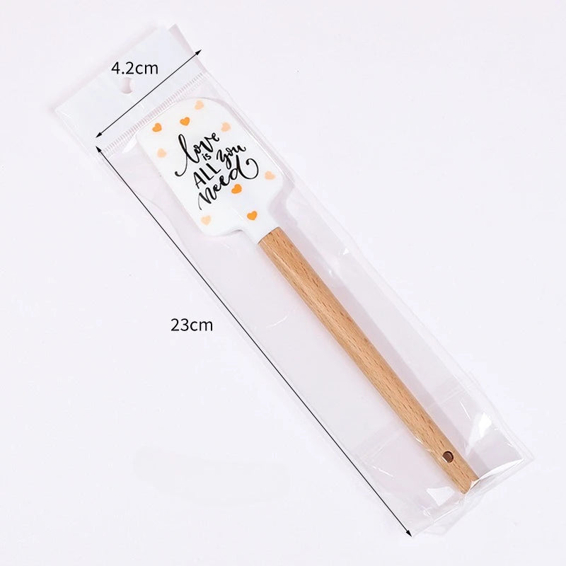 Silicone Spatula Set with Wooden Handles
