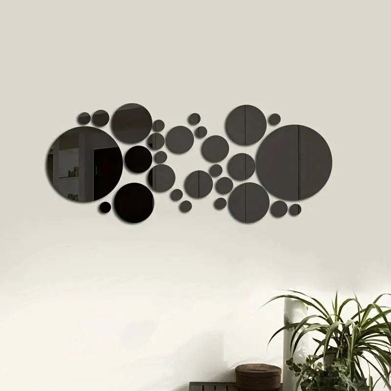 26 PCs  Acrylic Mirror Wall Sticker, round