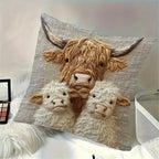 Donkey-Patterned Burlap Pillowcase