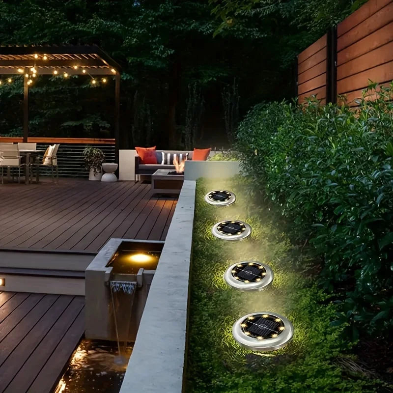 8 Solar Disk Light Outdoor Underground
