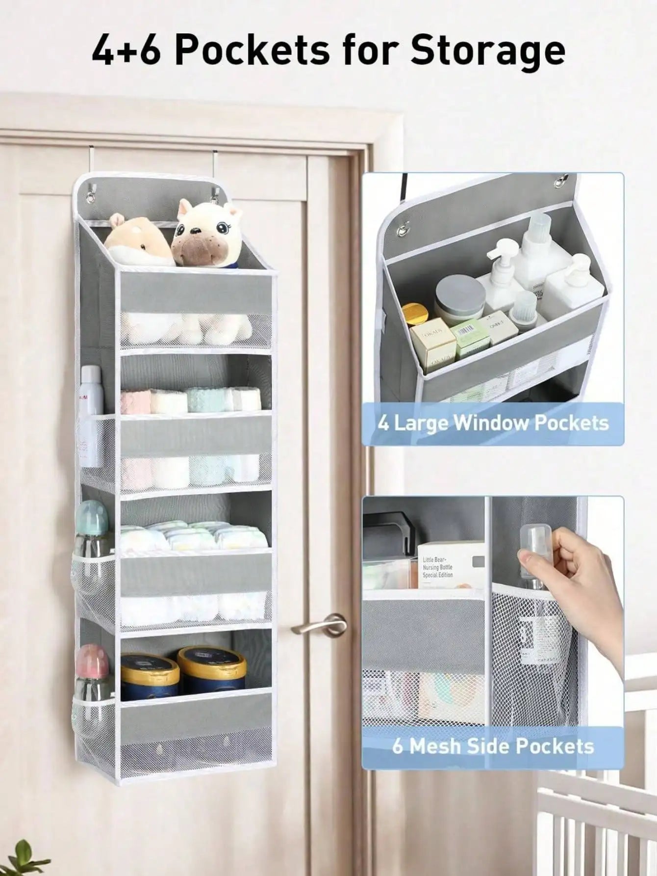 4-Layer Hanging Door Organizer: Large Pocket Storage